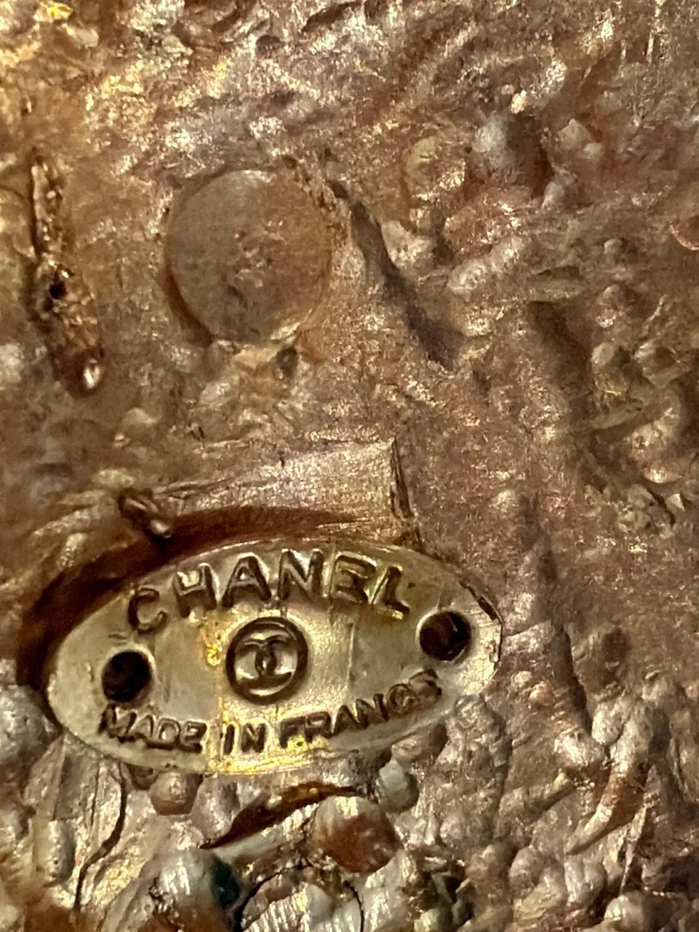 CHANEL Gold Plated Quilted Hinge Bracelet with Lion